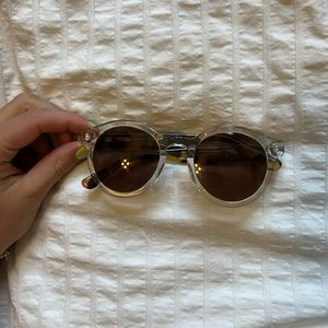 MADEWELL clear frame sunglasses with tortoise sides - round